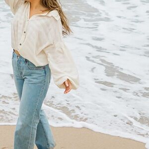 Women's White Button Down Shirt